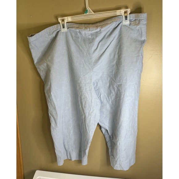 Fashion Bug Women’s Capris Size Large Blue Drawstring 100% Cotton Pockets - Picture 4 of 5